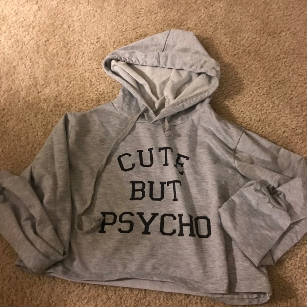 grey cropped hoodie